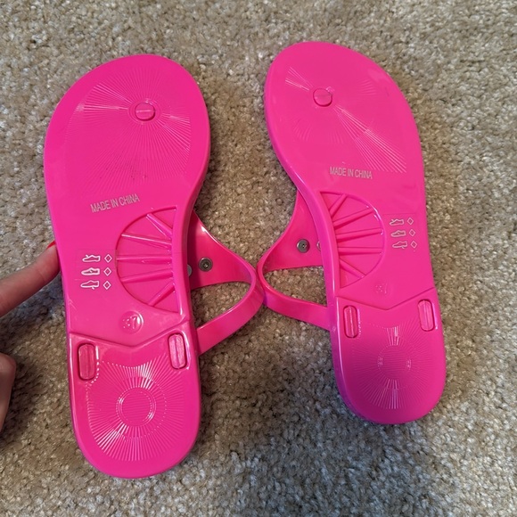 KURT GEIGER LONDON BRIXTON PINK JELLY SANDAL In Bright Pink Size 37 6.5/7 - Picture 5 of 6